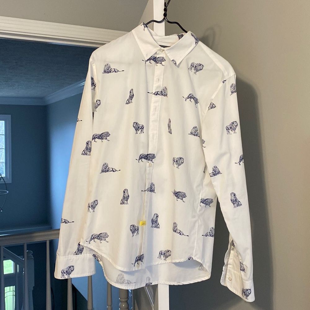 Bonobos Mens Slim Fit Lion Shirt